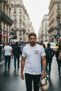 Basic white chest logo tee