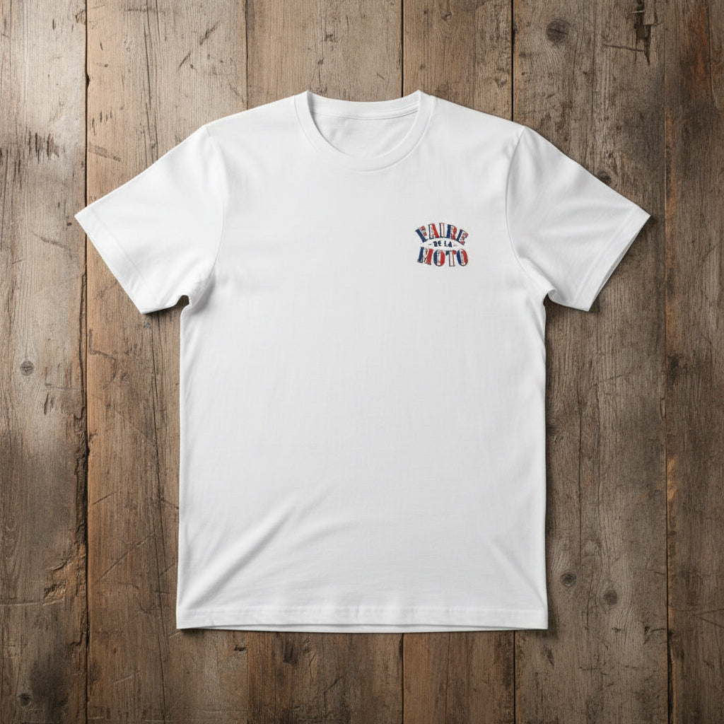 Basic white chest logo tee