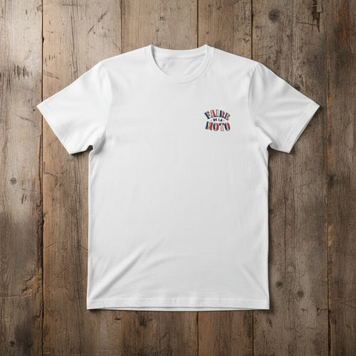 Basic white chest logo tee